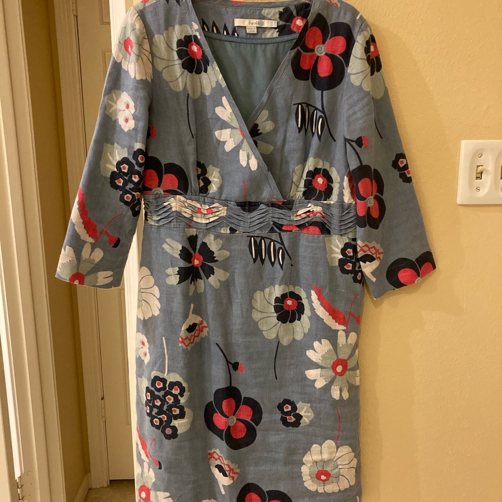 Boden Multicolor Floral Long Sleeve Dress